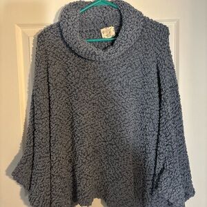 Hippie Rose Textured Blue Cowl Neck Sweater